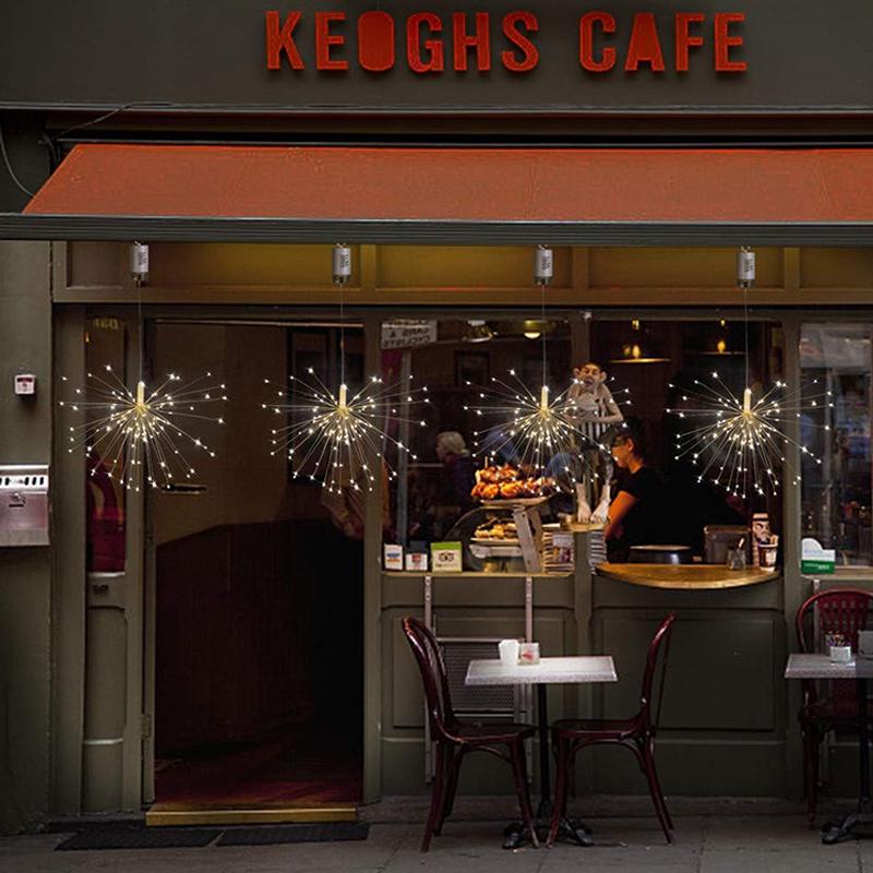 150 LEDs DIY LED-Lichterkette 8 Modi Hängendes Starburst-Weihnachtslicht mit Fernbedienung Dekoration für den Außenbereich