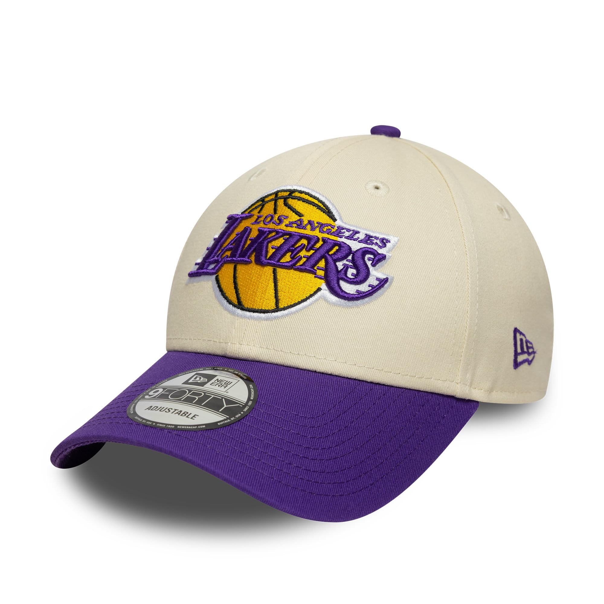 Кепка New Era 9FORTY NBA Баскетбольная Регулируемая Lakers Bulls Один Размер Бежевый/Фиолетовый Кепка