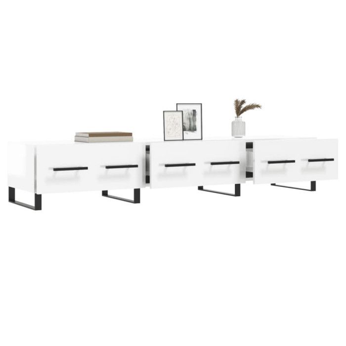 VidaXL TV Cabinet High Gloss White 150x36x30 Cm Engineered Wood 829174