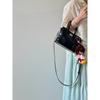 IELGY Ladies Messenger Bag Fashion Black Bucket Bag