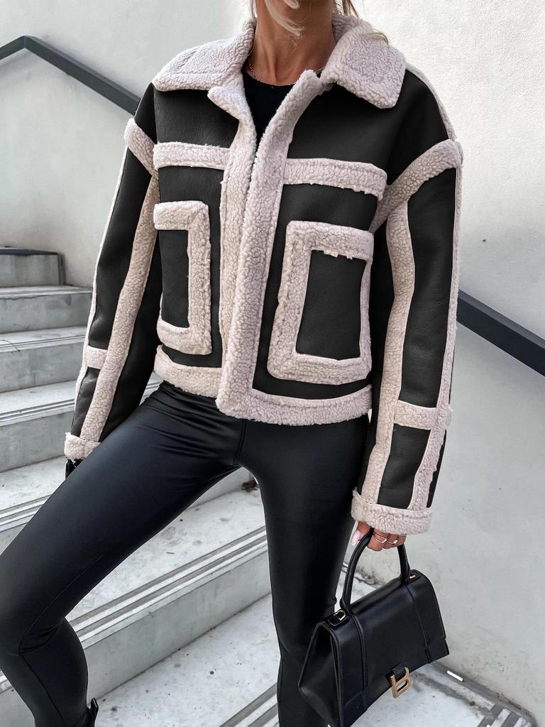 2022 Podzim/Zima Dámský Evropský & Americký Ležérní Kožíšek Krátký Kabát