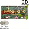 HD Blaszany Znak Vintage Bangkok Tajlandia Tablica Rejestracyjna Metalowa Sztuka Ścienna Retro Azja Południowo-Wschodnia Dekoracja Podróżnicza do Baru Jaskini Mężczyzny Azjatycka Ci