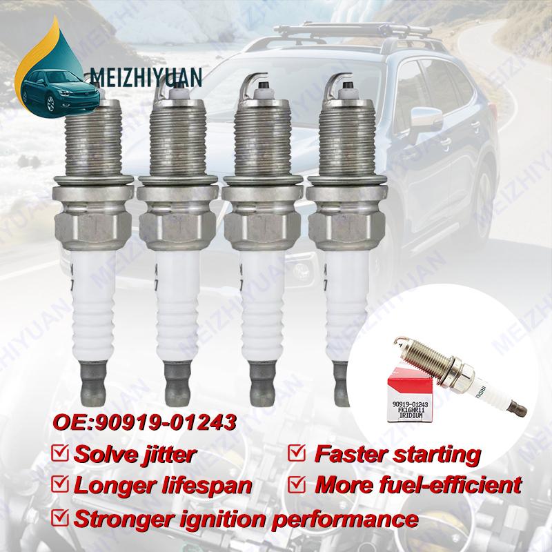 4PCS 90919-01243 FK16HR-11 Dual Iridium Spark Plug For Toyota Auris Premio Ractis Urban Cruriser 1.5L 1NZ-FE Allion 2005-2016