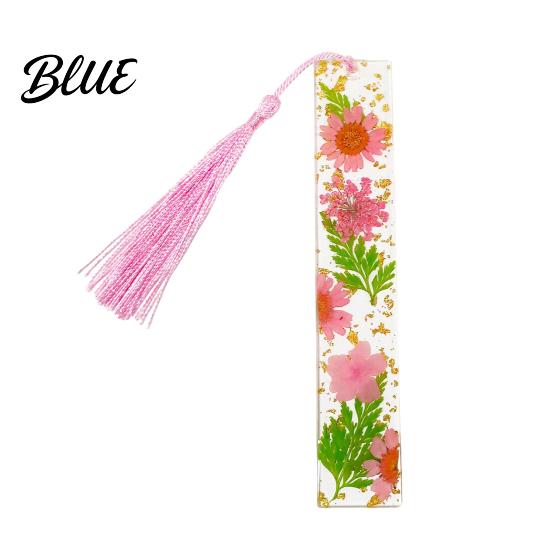 High Quality Bookmarks Dried Flower Resin with Tassels Double-Sided Magnetic Page Markers