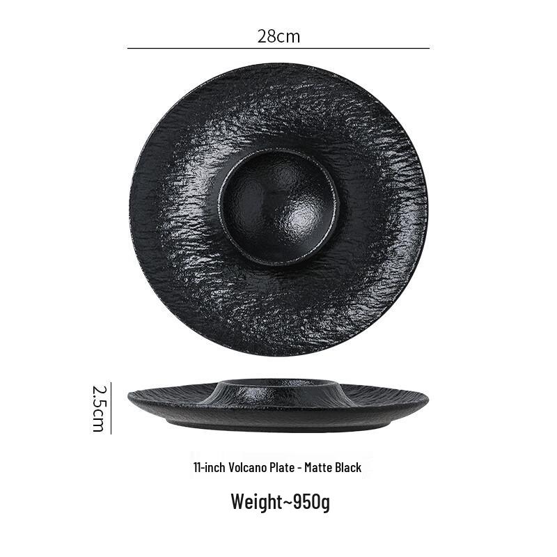 Nordic Ceramic Divided Snack Plate with Dipping Dish