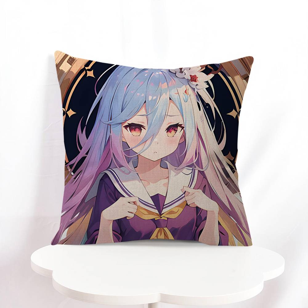 NO G-GAME NO LIFE Shiro Pillow Gift Home Office Decoration Pillow Bedroom Sofa Car Cushion CoverPillow Case