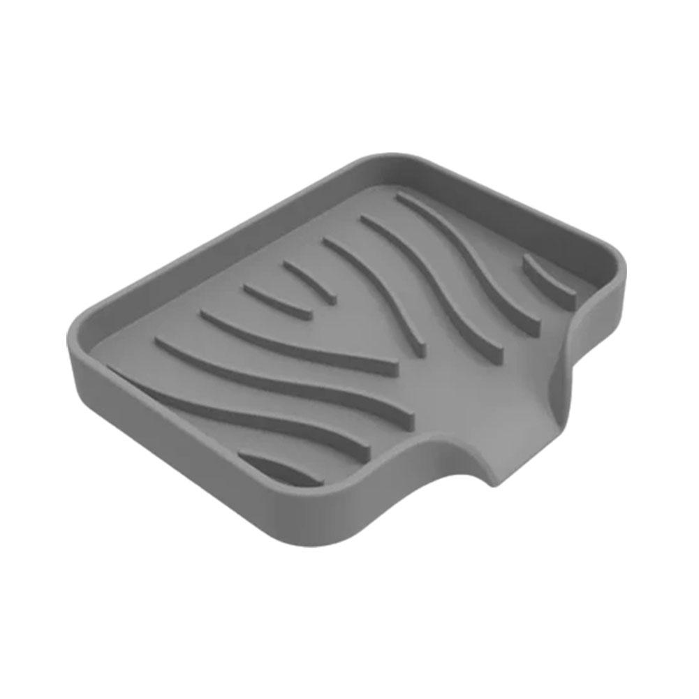Silicone Kitchen Sink Tray Soap Storage Holder With Drain Anti-slip Creative Washing Table Soap Tray Free Punch Drain Rack