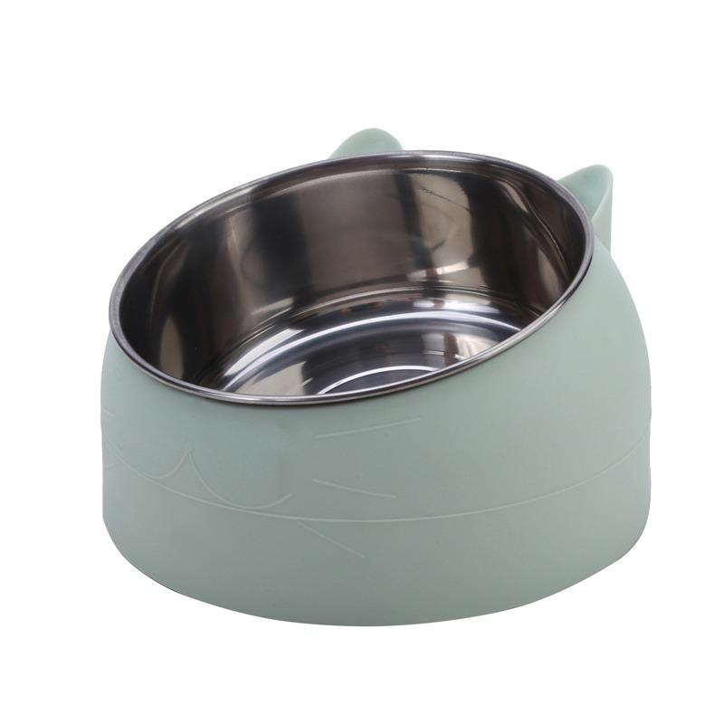 Practical Cat Bowls Non-slip Base Pets Puppy Cats Food Drink Water Feeder Neck Protection Dish Pet Bowl 200ml 15 Degrees Tilted