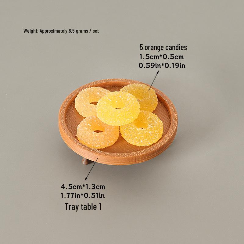 Miniature Dollhouse DIY Donut Candy Decoration Tray Set