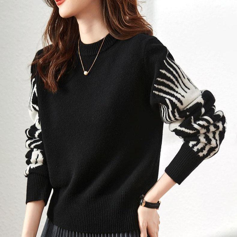 Women's Crew Neck Sweater Thick Pullover Knitwear Fall Winter Short Loose Casual OL Stretch Knit Jumper