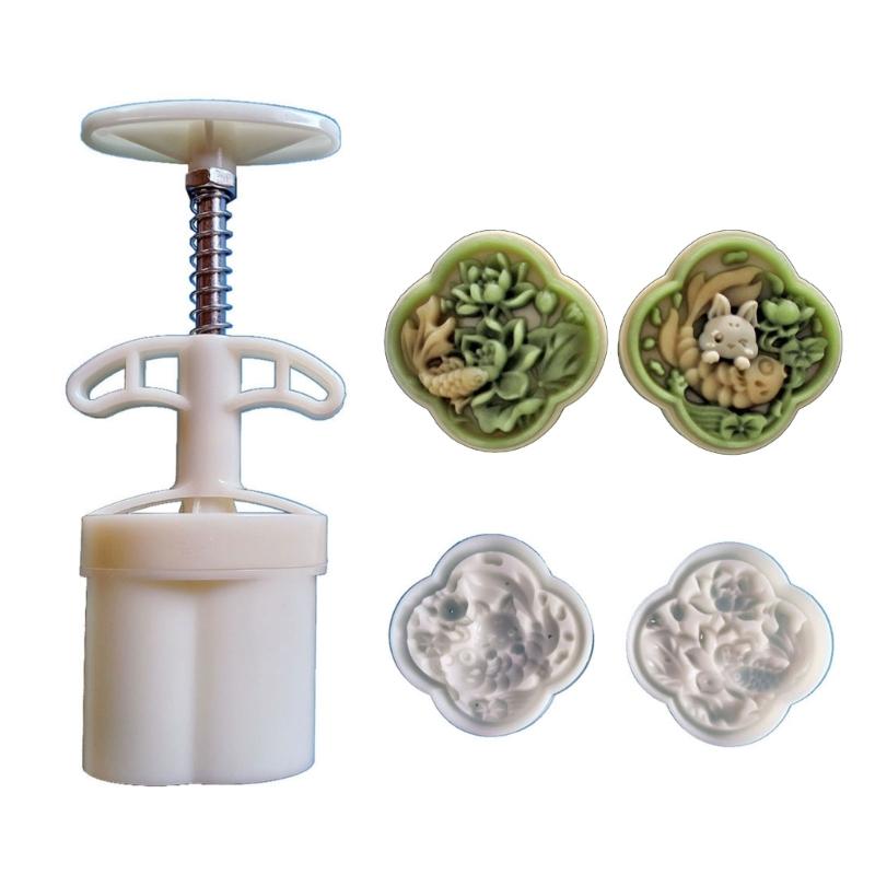 Mooncakes Molds Cookie Stamps Dessert Baking Tool Hand Pressure Chinese Pastries Mould for Celebration and Gatherings