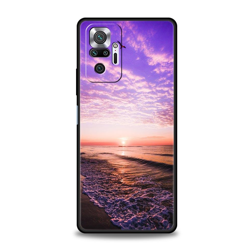 Forest Beach Sunrise Mountains Nature Phone Case For Xiaomi Redmi Note 14 13 5G 10 11 12 Pro Plus 4G 14C 13C 12C 10C Black Cover