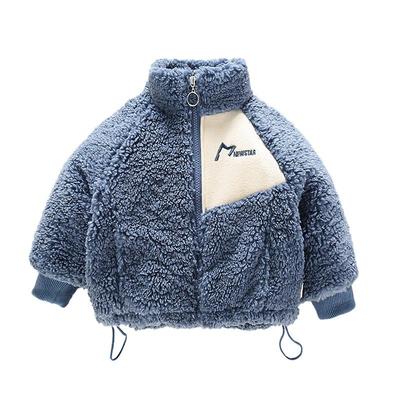 Kids Fur Coat Solid O Neck Full Sleeve Zipper Patchwork Puls Velect Thicken Children Winter Warm Casual Cute Jacket