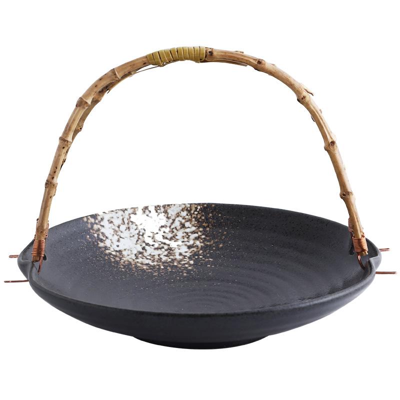 Ceramic tray handle Tippanyaki ceramic inventory heart tray snack fruit dried fruit tableware