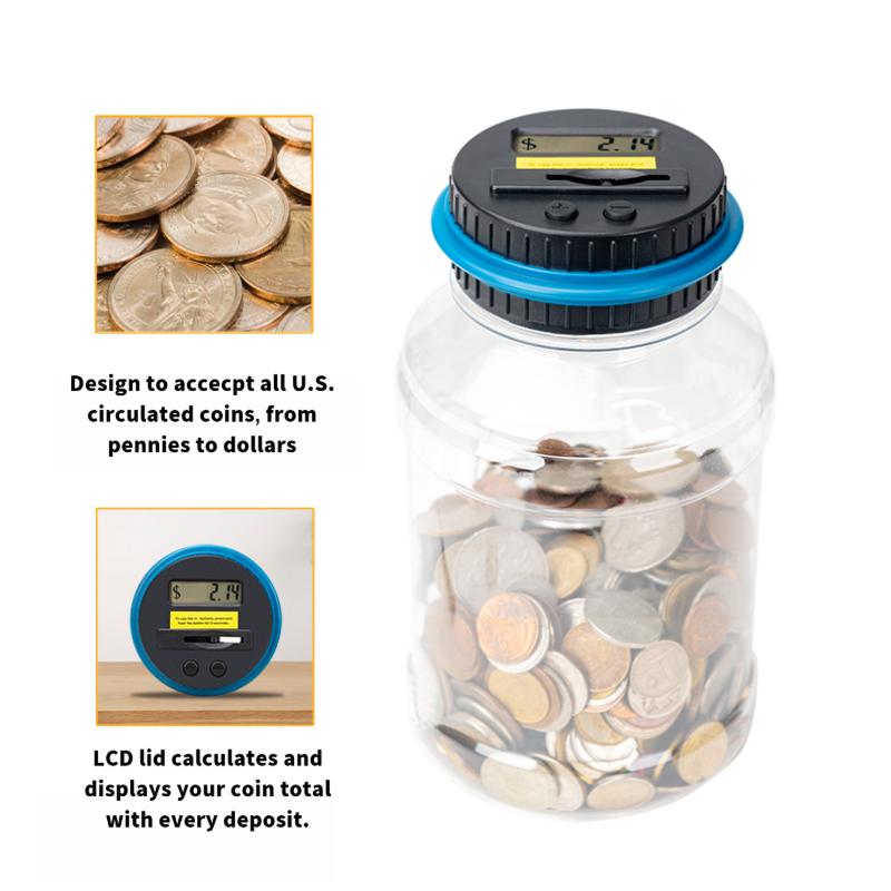 Large capacity intelligent piggy bank T bucket creative coin piggy bank automatic counting piggy bank family piggy bank gift box