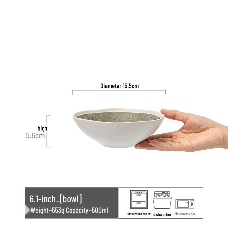 Yuanbao Ceramic Bowl: Creative Retro Soup, Rice, and Noodle Dishware