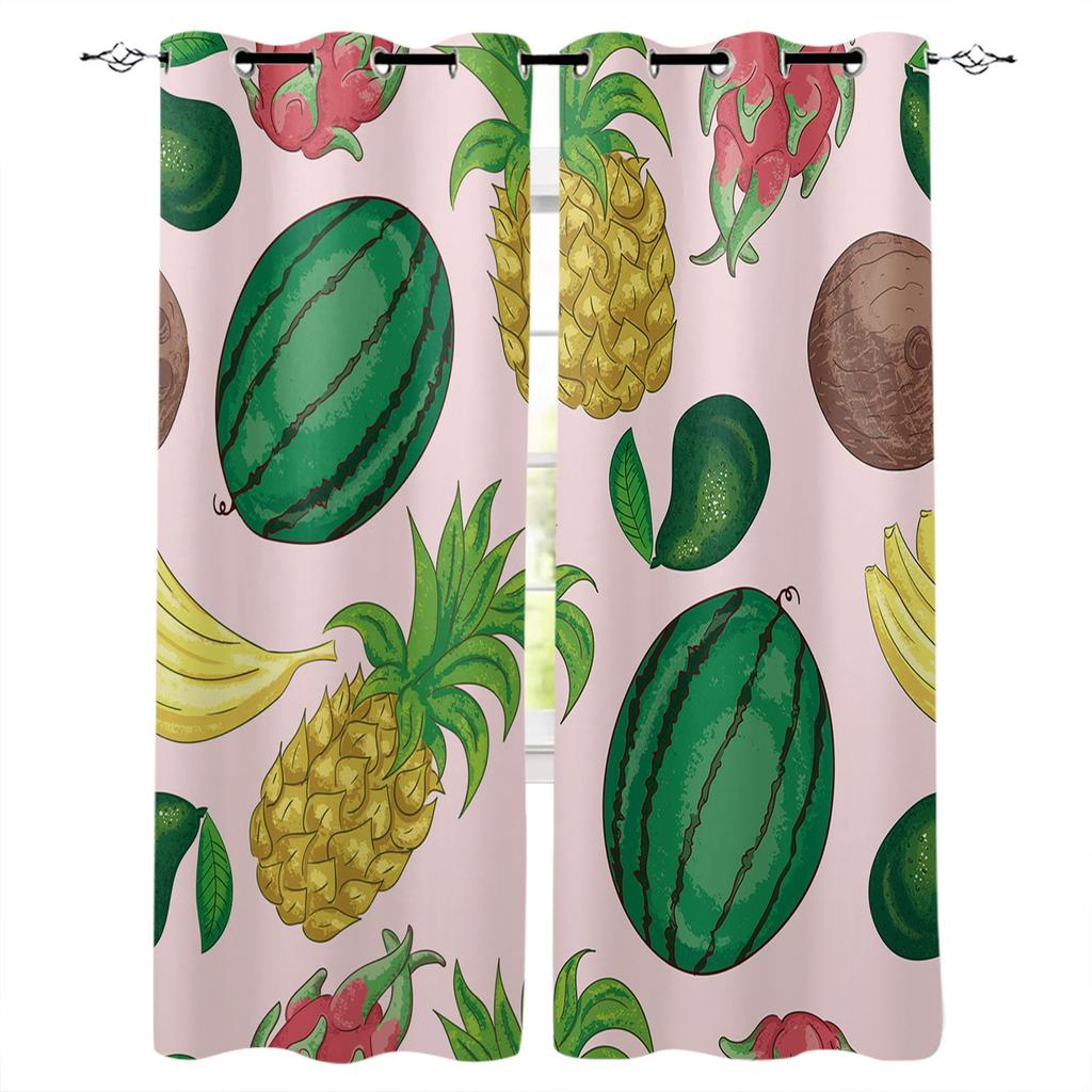 Rustikale Frucht Erdbeere Vintage Holzmaserung Fenster Vorhang Heimdeko Vorhänge für Wohnzimmer Schlafzimmer Küche Vorhangpaneel