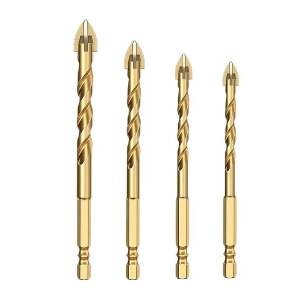 High Hardness Cross Hex Tile Drill Bit Four-Edged Hexagonal Shank Drill Bit Set  Drilling Tool