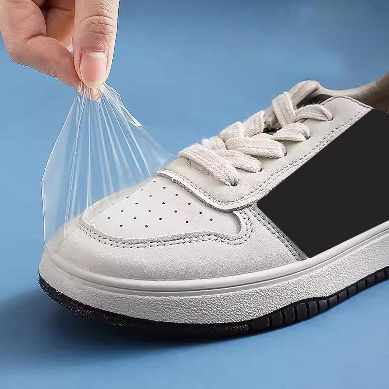30Pcs Shoe Toe Rain Stickers Clear Films Shoe Head Stain Removal Wear Resistant Dirt Resistant Waterproof Shoe Stickers