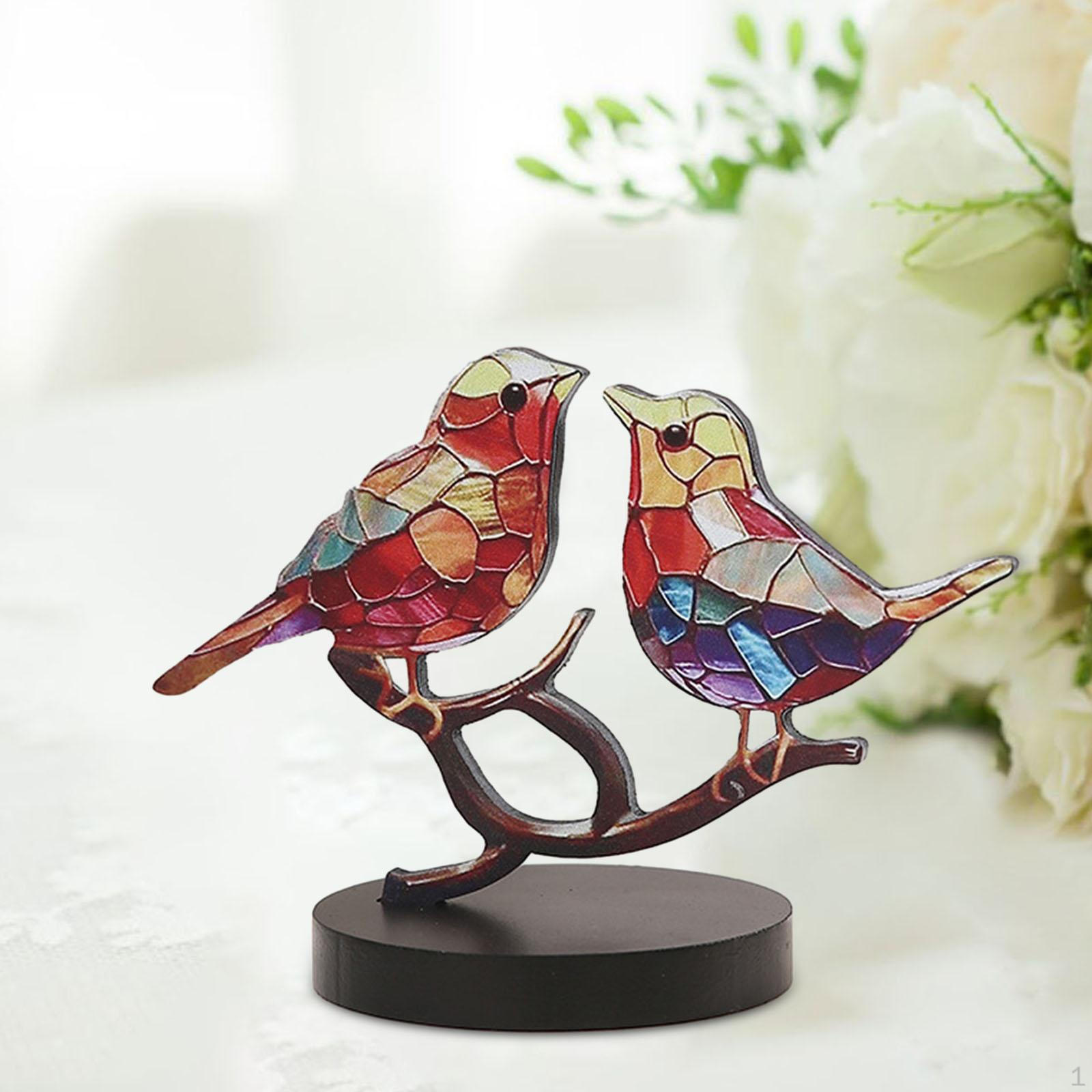 

Птицы на ветке, настольный орнамент, скульптура животного, художественные поделки, декоративная статуэтка для дома 2 Birds