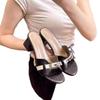 Slippers Women's Summer New One-word with Round Head Thick Heel Sandals Wear Versatile Open-toed High Heels