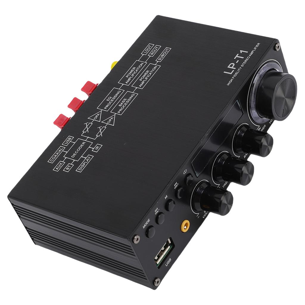 2.1 Channel Stereo Amplifier Bluetooth 5.1 HiFi Digital Subwoofer Amplifier Receiver with Remote Control for Home