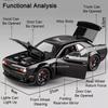 1:24 Scale Hellcat Charger Car Model Toy Music Light Pull Back Metal Diecast Doors Opened Sports Cars Toys for Children's Gifts