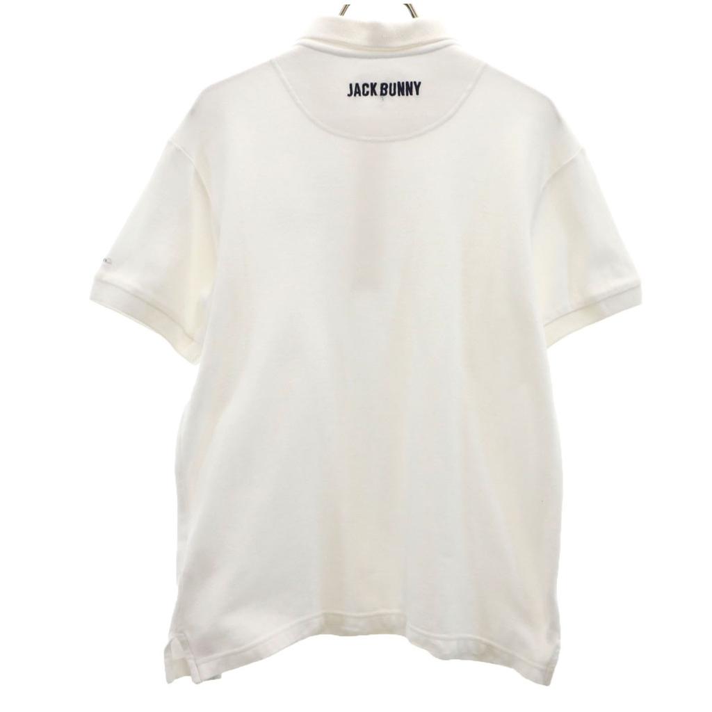 Jack Bunny!! Golf Short Sleeve Polo Shirt 4 White Kanoko Pearly Gates Men's Used