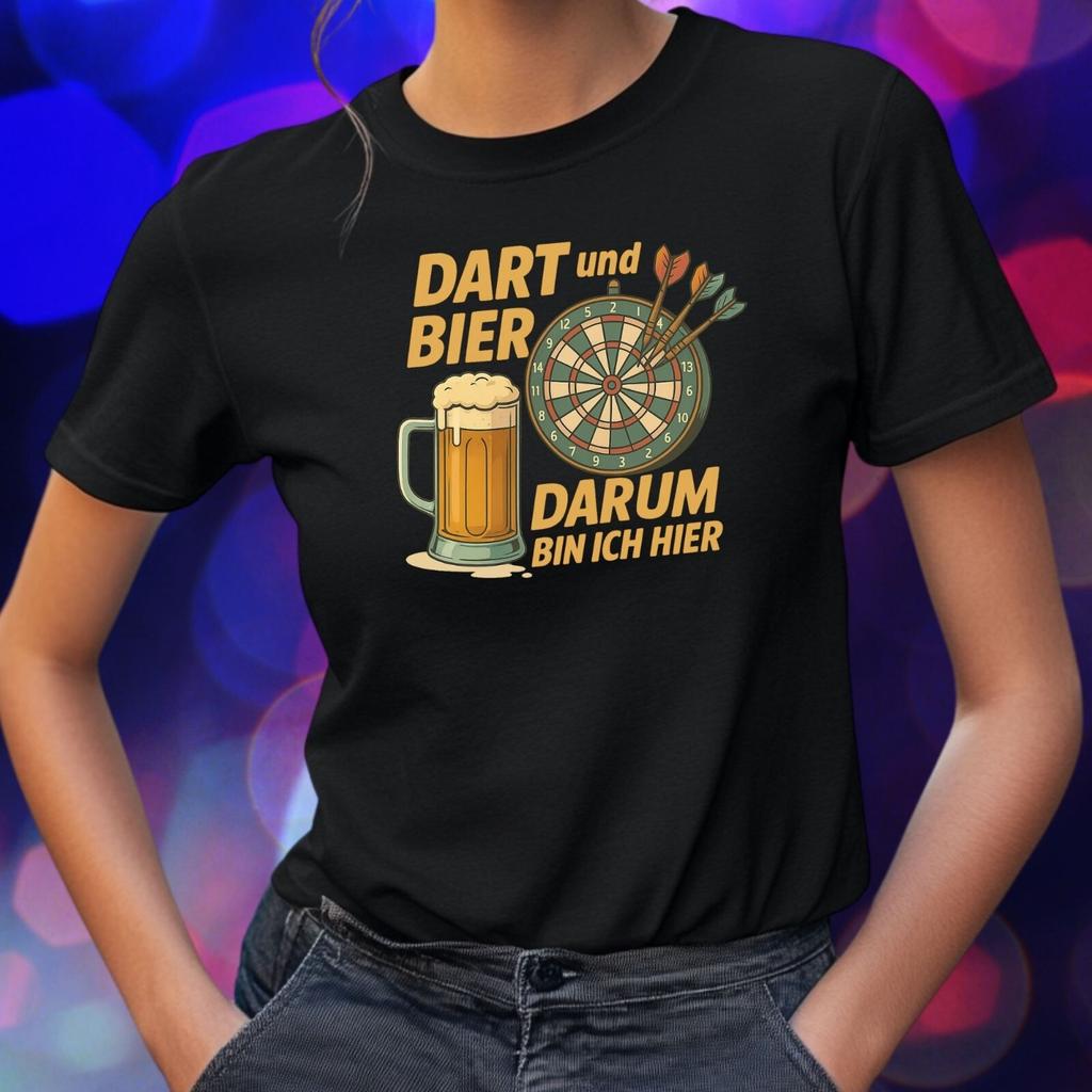 T-Shirt Women Funny Dart and Beer Saying Motif Cotton Size S To 3XLWill Open In a New Window or Tab