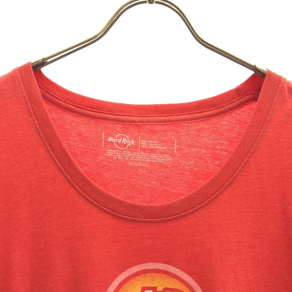 HARD ROCK CAFE Print Pattern Short sleeve T-shirt XXL Red Biggs Women Used