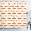 Halloween Shower Curtain, Spiders Hanging From Their Traps Horror Inspired Design Grayscale Cartoon, Cloth Fabric Bathroom Decor