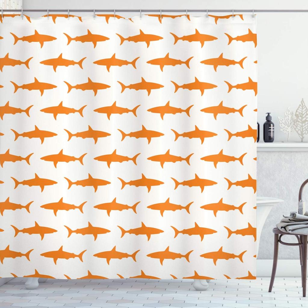 Halloween Shower Curtain, Spiders Hanging From Their Traps Horror Inspired Design Grayscale Cartoon, Cloth Fabric Bathroom Decor