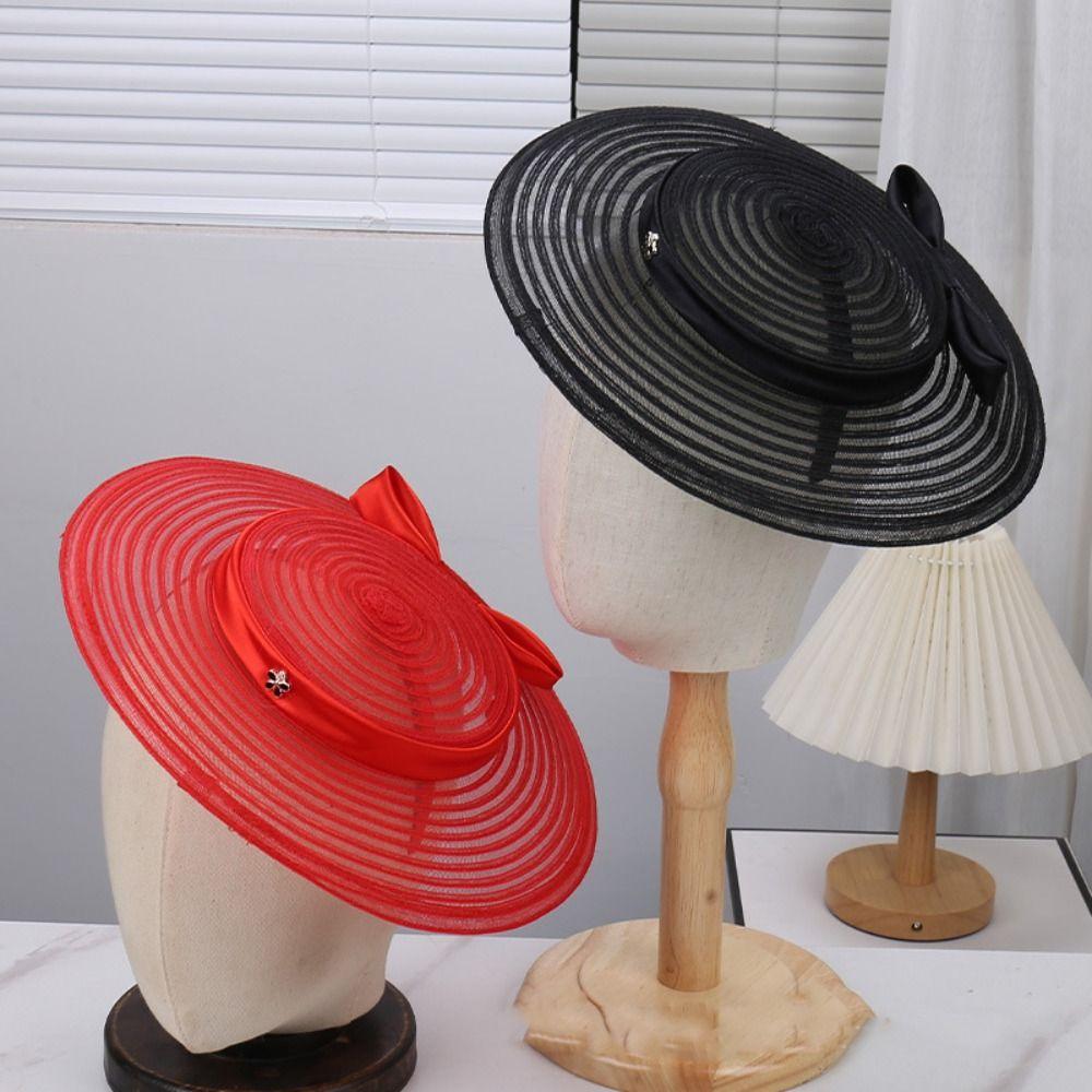 Elegant Mesh Bow Headband Exquisite Kentucky Hat Top Hat Masquerade Hair Band Dance Show