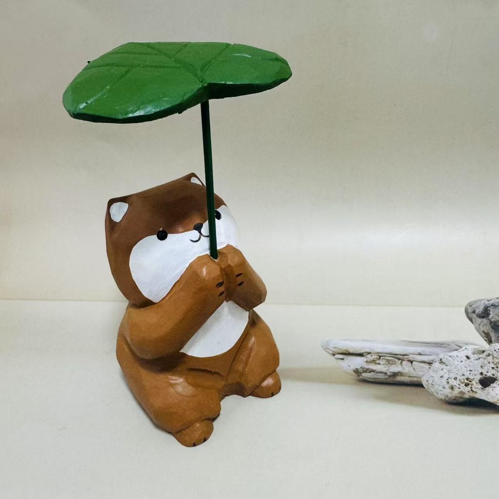 

Modern Minimalist Wood Carving Lucky Cat Decorative Figurine For Office Desk And Giftgiving Style E