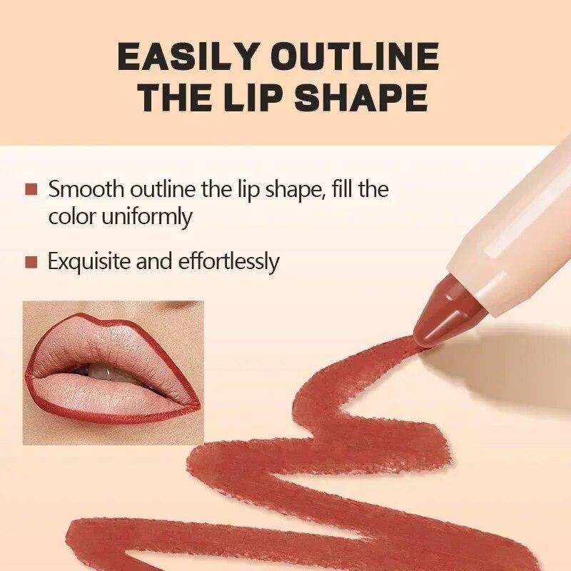Lip Liner Pen Tint Sexy Red Matte Lip Contour Tint Lipstick Lasting Nonstick Cup Pen Lips Makeup Waterproof Cosmetic
