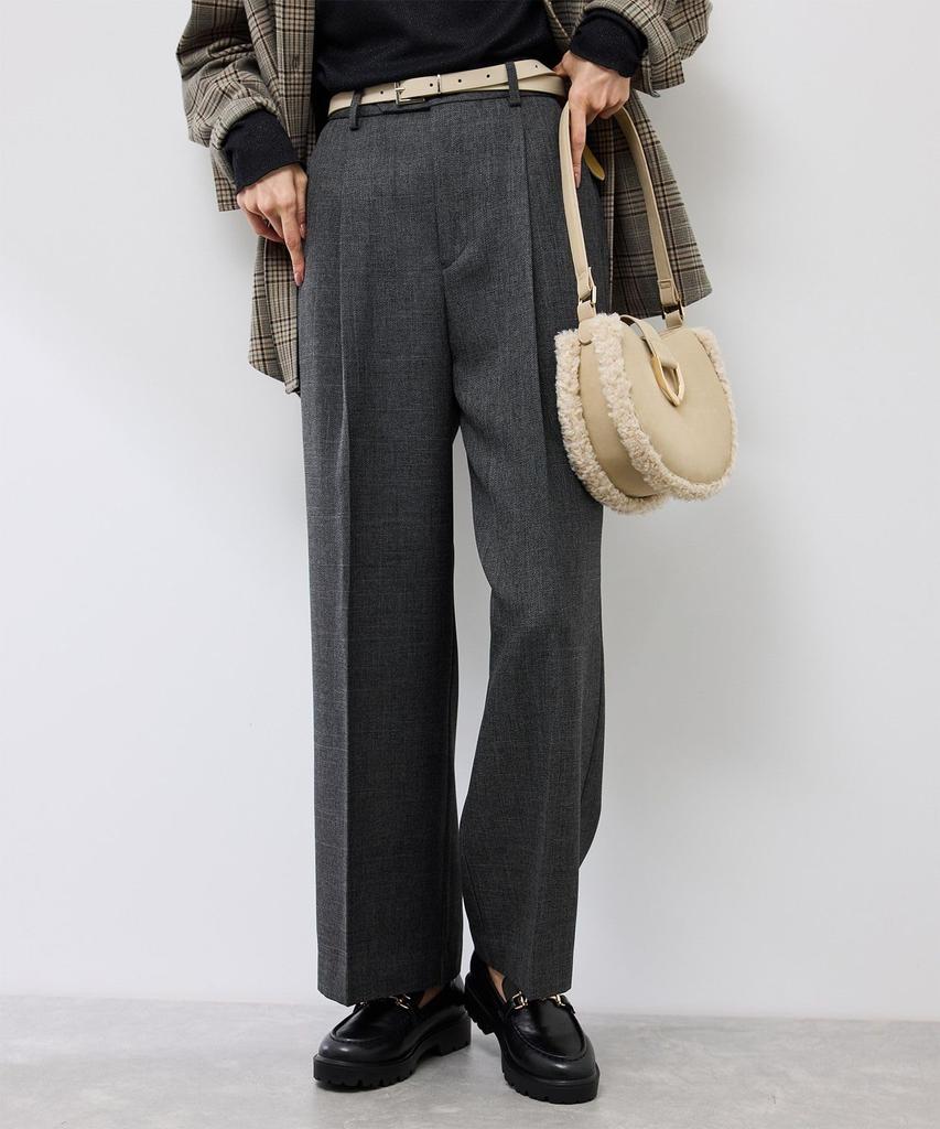 ROPE PICNIC Tweed Wide Charcoal Size S Three-Tone Pants/Set-Up Compatible, (06),