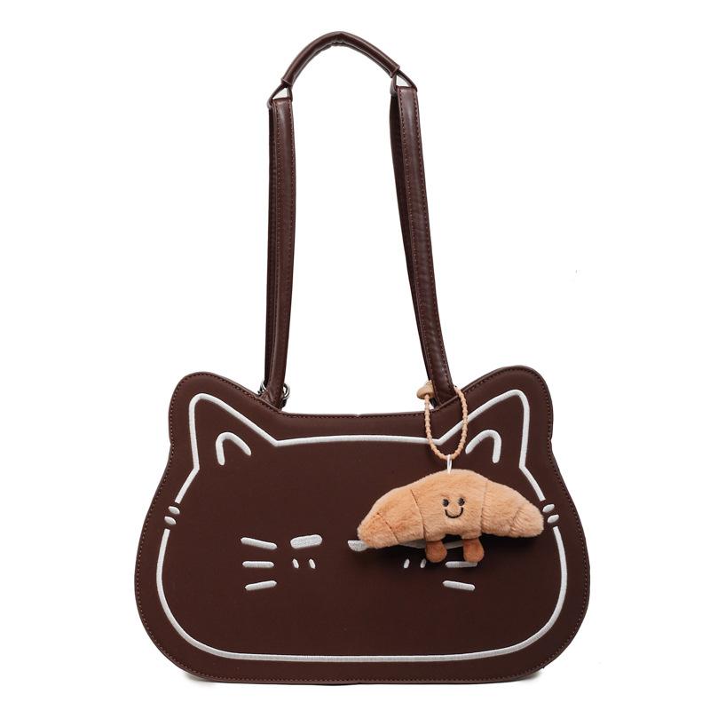 Lovely Bag for Women 2026 Winter New Korean Retro Cute Kitten Backpack Carto Fashi Versatile Shoulder Bag