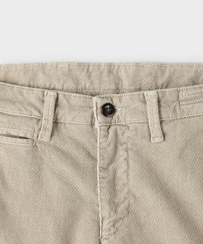 PANICALE Beige Slim Fit Cotton Twill Pants