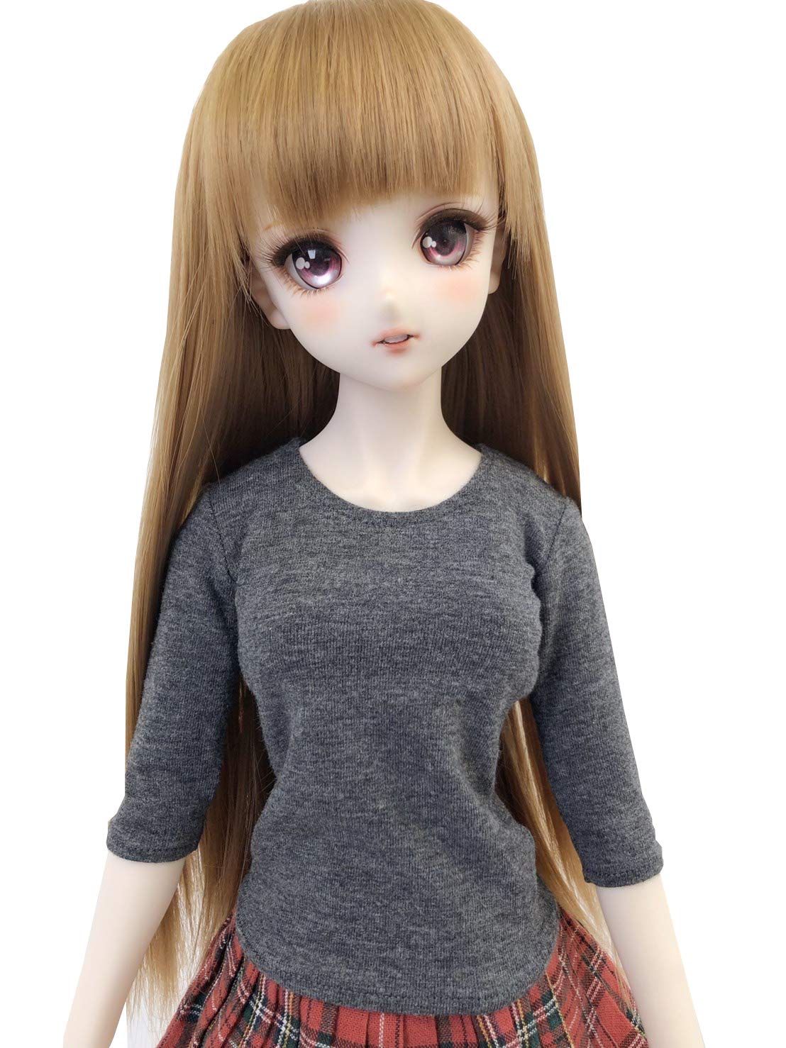 

DD Compatible Round Collar Sleeve Charcoal Solid Fits 60cm BJD Dolls [Petite Marie] 1/3 5/8 T-Shirt, Gray, Color, [Petite Marie] [No.0041]