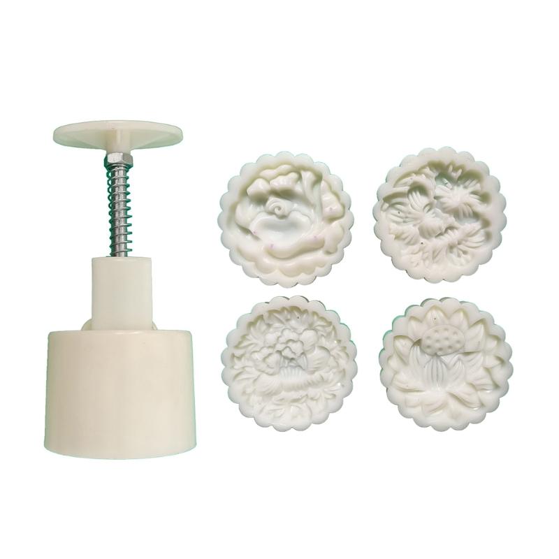 

Пластиковая форма для лунного пряника 100 г, цветочный штамп, форма для печенья, инструмент для выпечки помадки, праздник середины осени X3UC