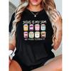 Women's "JESUS IS MY JAM AND I'M HERE To SPREAD IT" Print T-Shirt Crew Neck Short Sleeve Casual Religious Summer Top