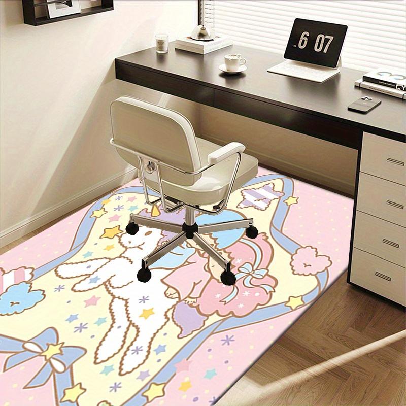 Office Rug Little Twin Stars, Sanrio Characters Anti-Slip Rug, Machine Washable for Living Room, Bedroom, Office, Multiple Sizes, Bedroom Mat, Decorat