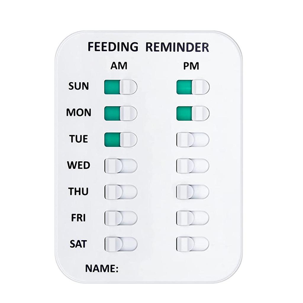 Pet Feeding Reminder,AM/PM Indication Chart Wtih Magnetic Reminder Sticker,Feed Your Puppy Dog for Prevent Overfeeding & Obesity