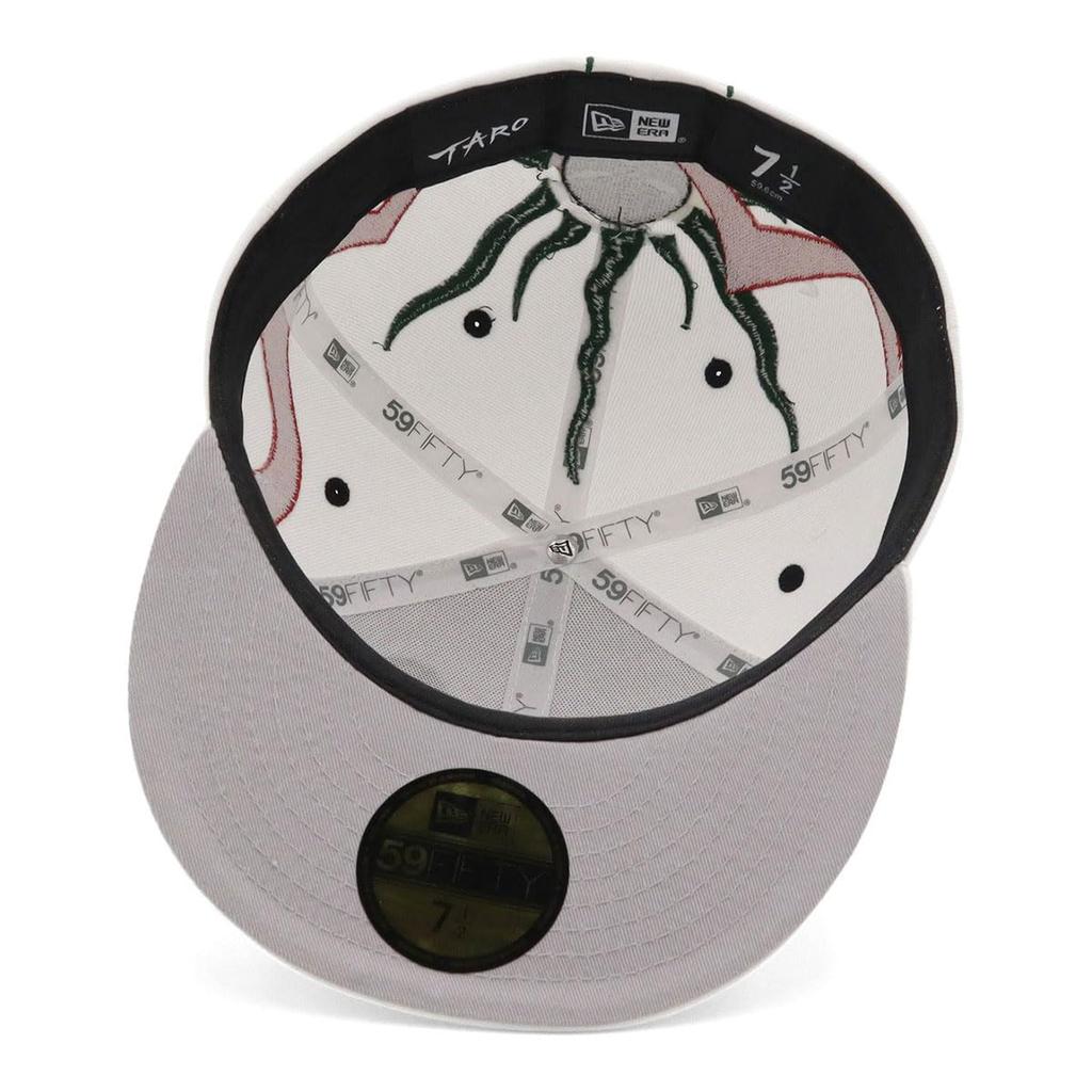 New Era 59FIFTY Cap in collaboration with Taro Size 7 TAROKA BIG TAIYO WHI Okamoto, White, 3/8 (5950)