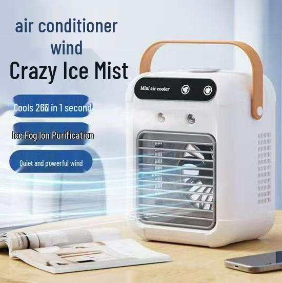 Compact Desktop Air Conditioner & Humidifier Fan for Home or Dorm.