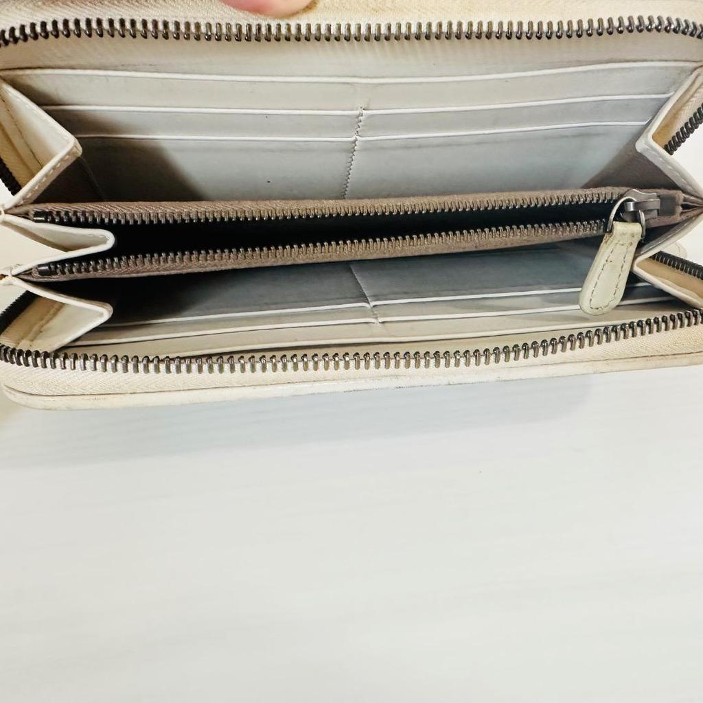 Used Bottega Veneta Intrecciato Round Zip Wallet White