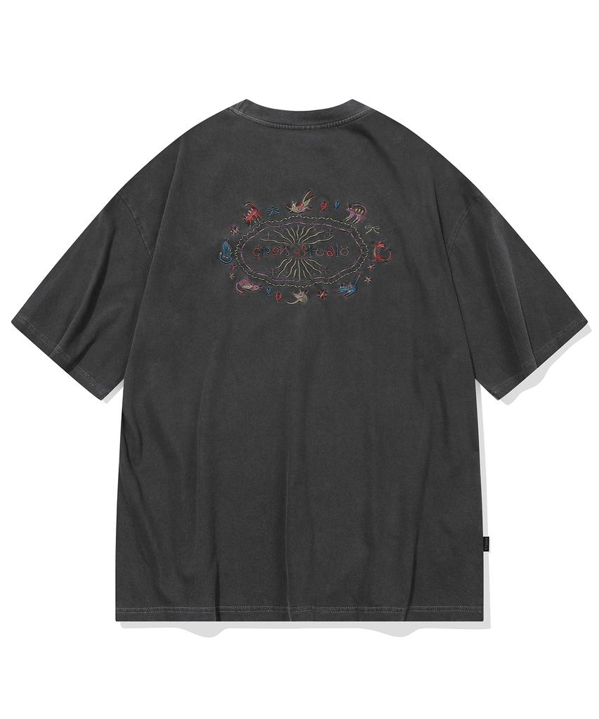 CPGN STUDIO Cat Stitch Pigment Short Sleeve Tee Smoke Black