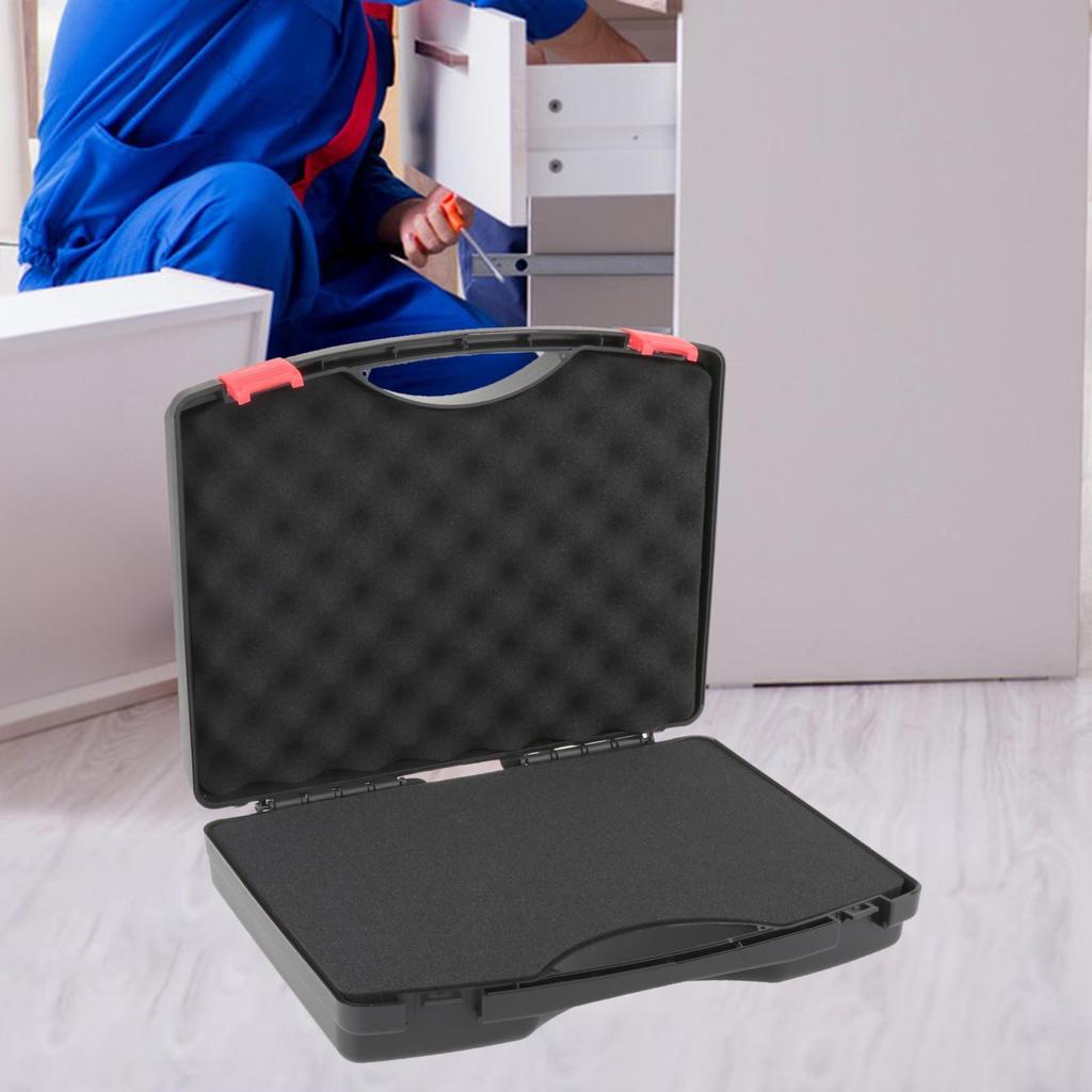 Protective Toolbox with Sponge Storage Box Wear Resistant Lockable Watertight Screws Carry Tools Box Anti Impact for Workplace