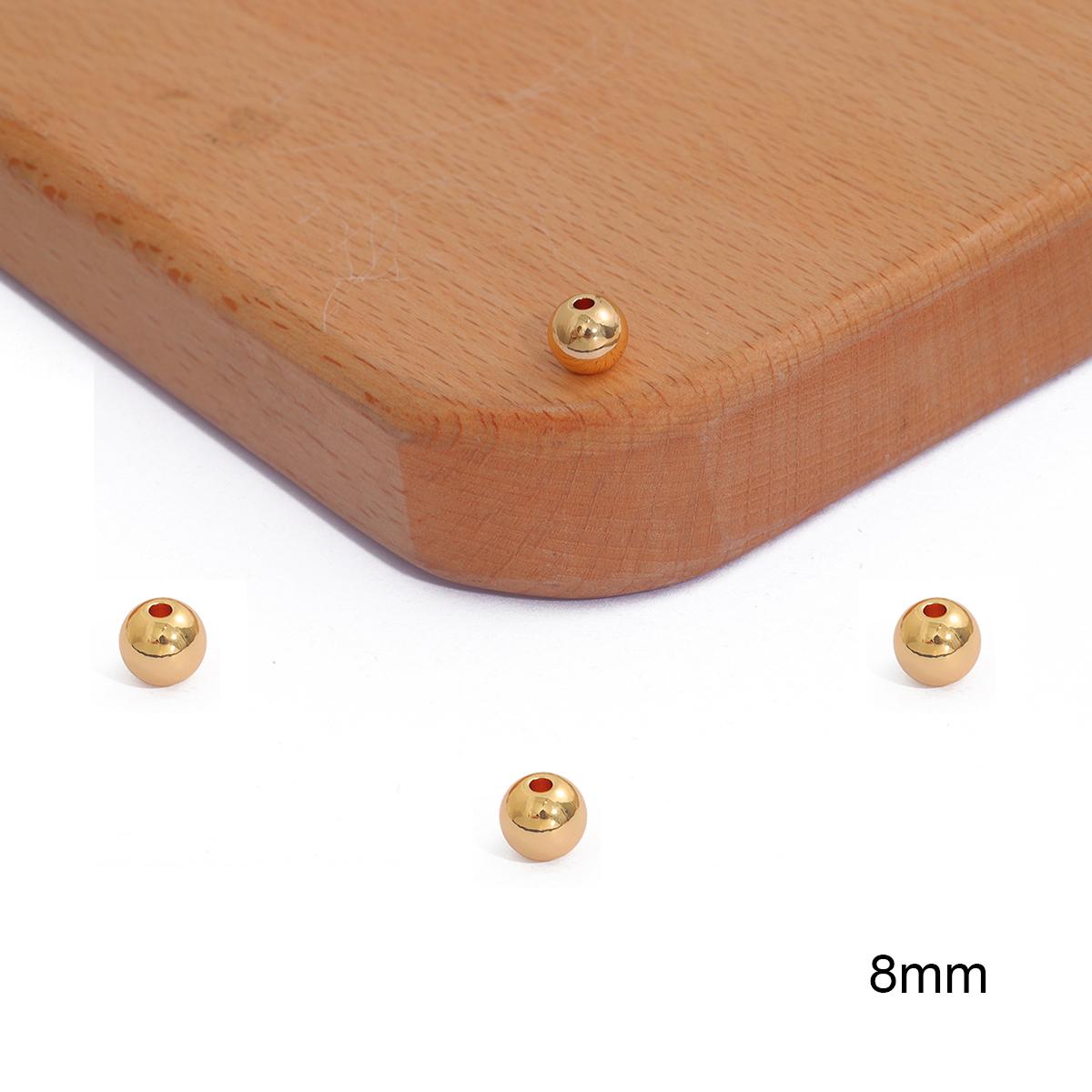 

2-100 шт., медные круглые бусины-разделители с шариковым концом, металлические бусины, аксессуары для изготовления ювелирных изделий 8mm 2mm 10pcs золотой