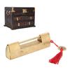 Brass Lock with Key 6.5cm Antique Chinese Style Carved Padlock for Jewelry Box Cabinet